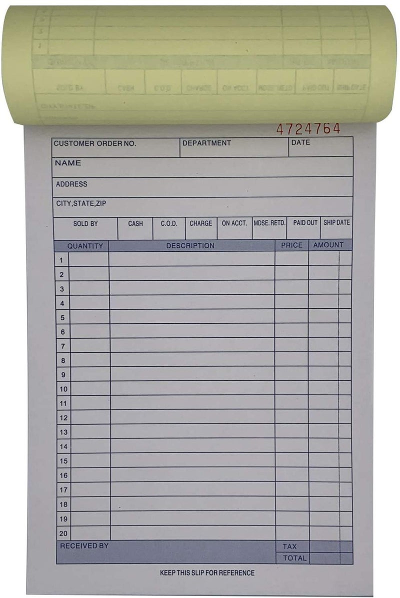 MegaDeal 20 Pack Large Sales Order Book Receipt Invoice Duplicate Carbon Copy 50 Sets 5.5" X 8"5 - Image 5